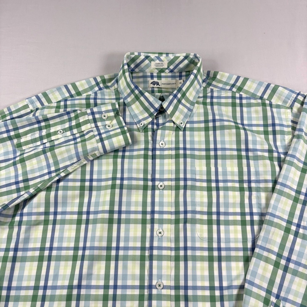 Onward Reserve Shirt Mens XL Plaid Button Up Stretch Performance Nylon Casual